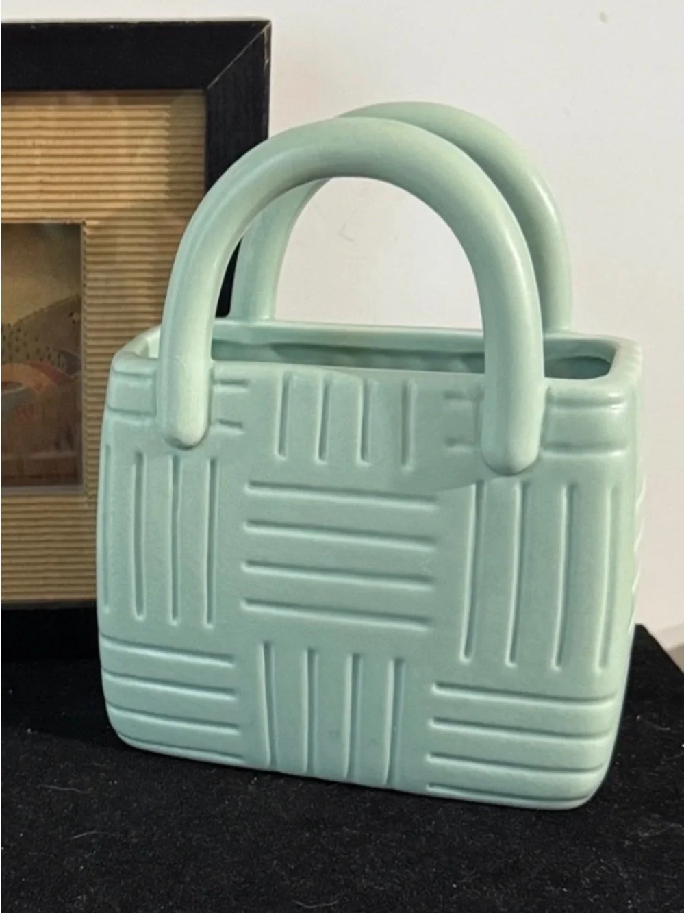Mint Green Ceramic Handbag Vase